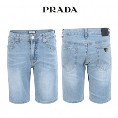 프라다 베이직 올라운드 스판 밴딩 5부 청 반바지