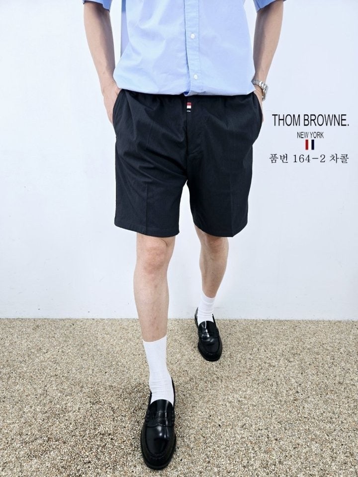 톰브라운 린넨 밴딩 반바지