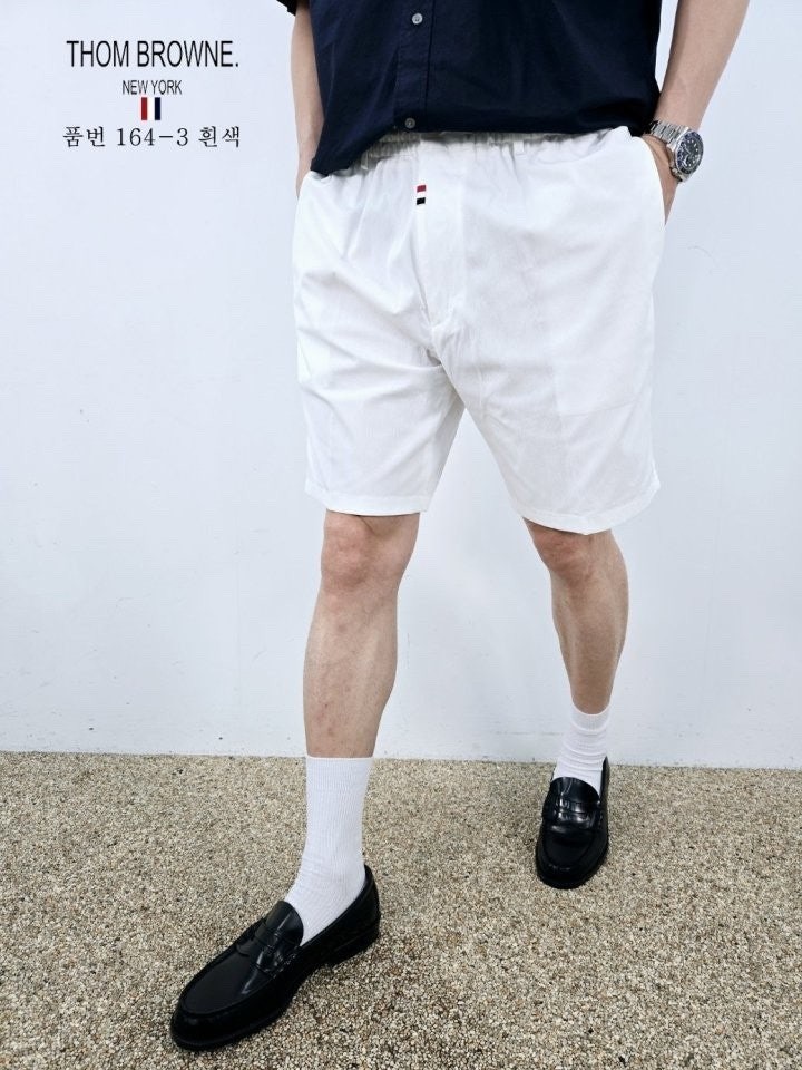 톰브라운 린넨 밴딩 반바지