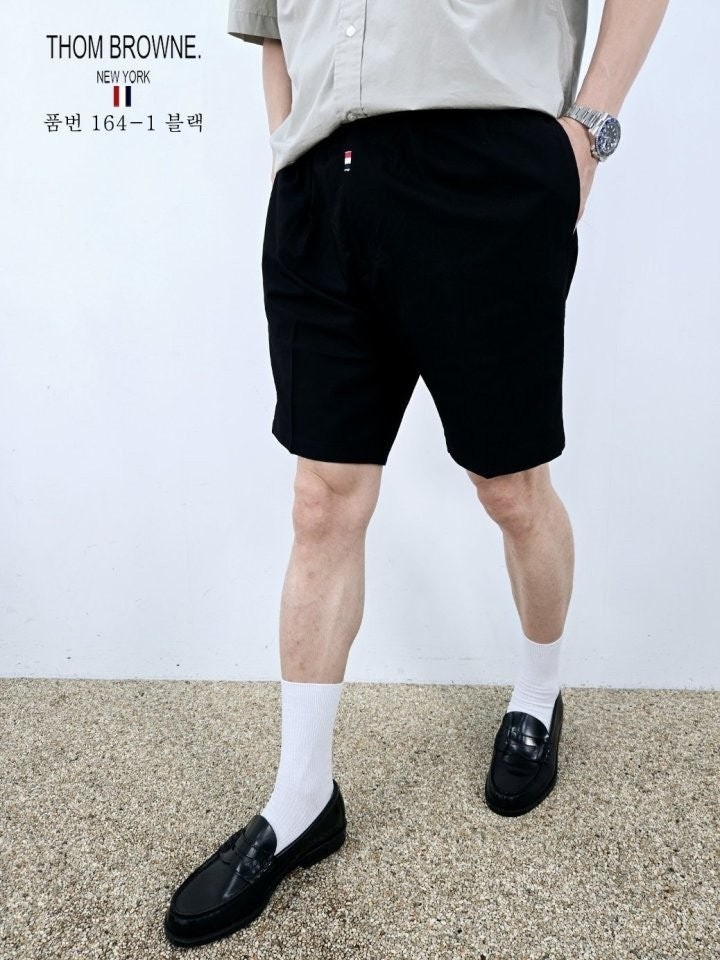 톰브라운 린넨 밴딩 반바지