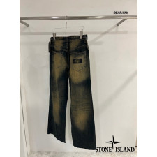스톤아일랜드 컷팅 워싱 와이드 데님 청바지