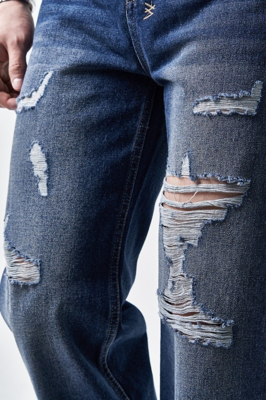 로로피아나 포인트 빈티지 레그 청바지