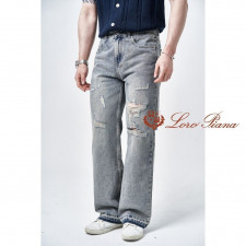 로로피아나 포인트 빈티지 레그 청바지