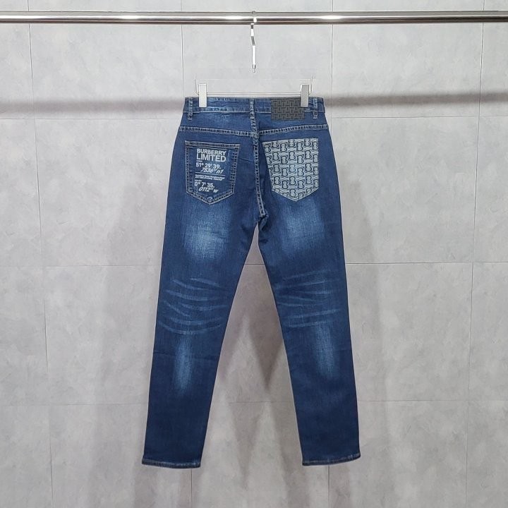 버버리 멀티 로고 레더 패치 워싱 청바지