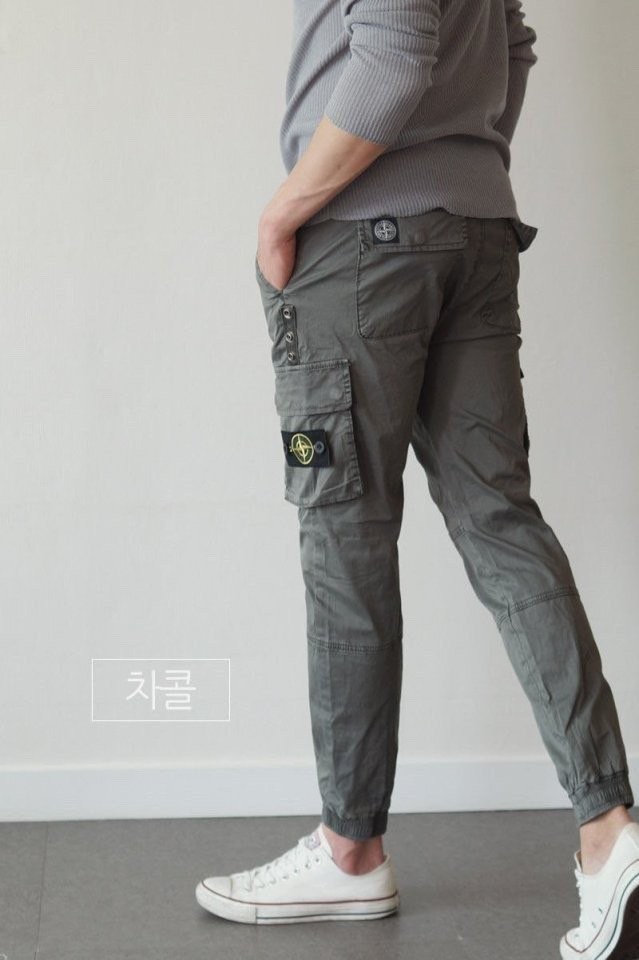 스톤아일랜드 메탈 버튼 카고 조거 팬츠 (바지)