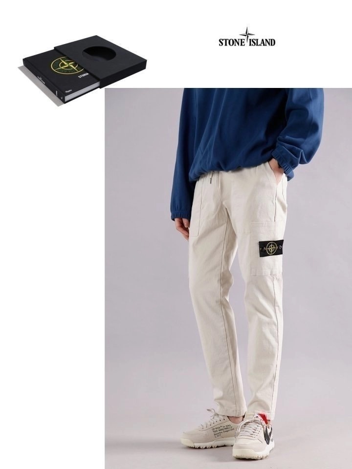 스톤아일랜드 박스 일자 스판 팬츠 (바지)