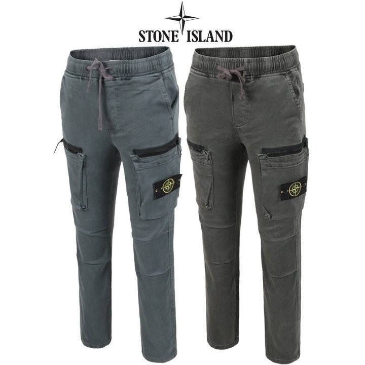 스톤아일랜드 슬림 피그먼트 워싱 카고 팬츠 (바지)