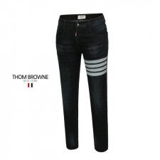 톰브라운 4바 돌고래 자수 블랙 워싱 슬림진 청바지
