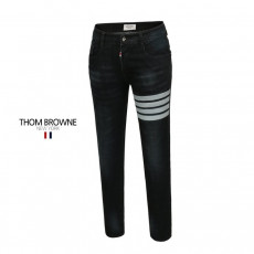 톰브라운 4바 돌고래 자수 블랙 워싱 슬림진 청바지