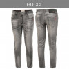 구찌 자수 로고 그레이 워싱 슬림진 청바지