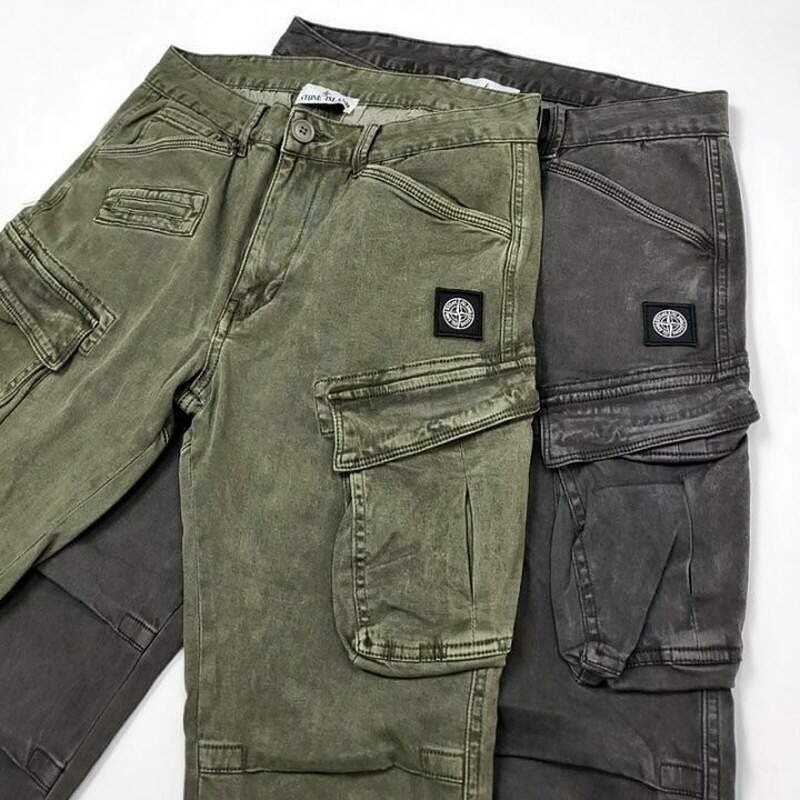 스톤아일랜드 가먼트 워싱 패치 카고 팬츠 (바지)