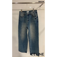 셀린느 트리오페 브러쉬 와이드 데님 청바지