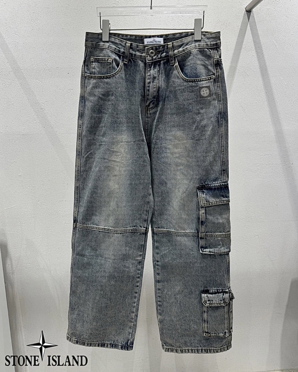스톤아일랜드 사이드 카고 데님 청바지