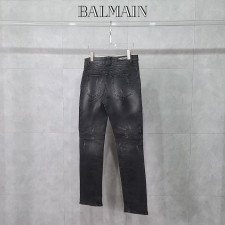 발망 바이커 세로 절개 흑 청바지