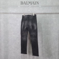 발망 바이커 세로 절개 흑 청바지