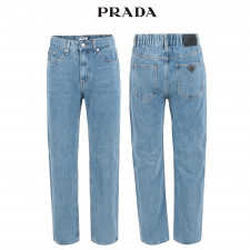 프라다 연청 뒷밴드 배기핏 청바지