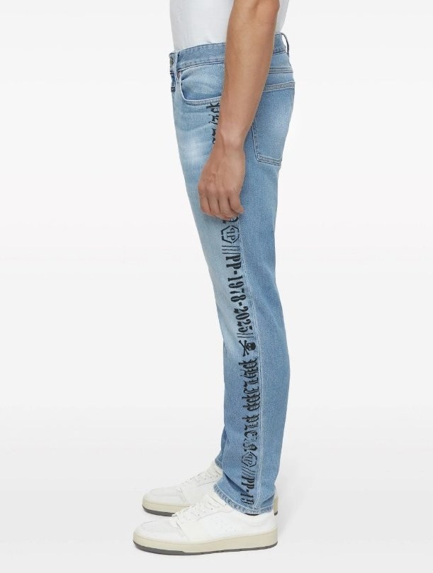 필립플레인 레터링 워싱 청바지