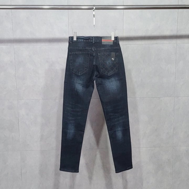 구찌 포켓 견장 진청 청바지