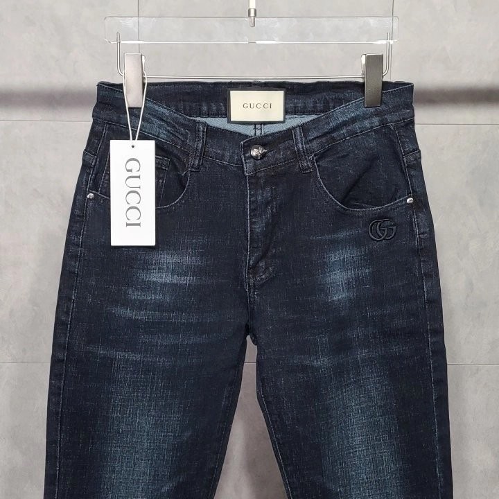 구찌 포켓 견장 진청 청바지