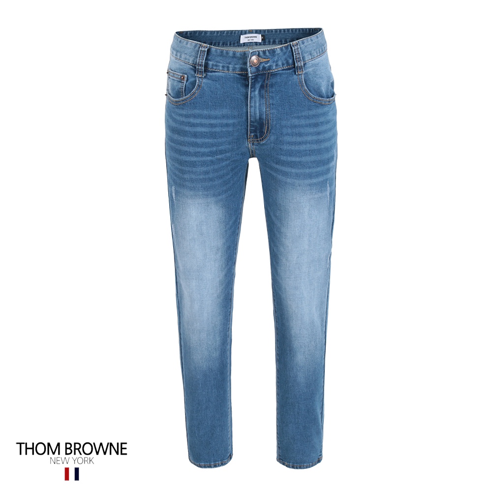 톰브라운 중청 구제 워싱 슬림 청바지