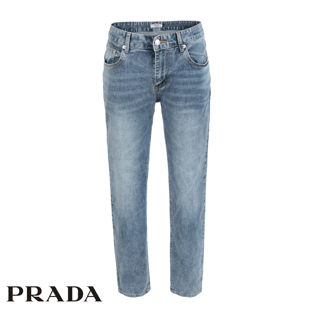 프라다 연청 베이직핏 스판 데님 청바지