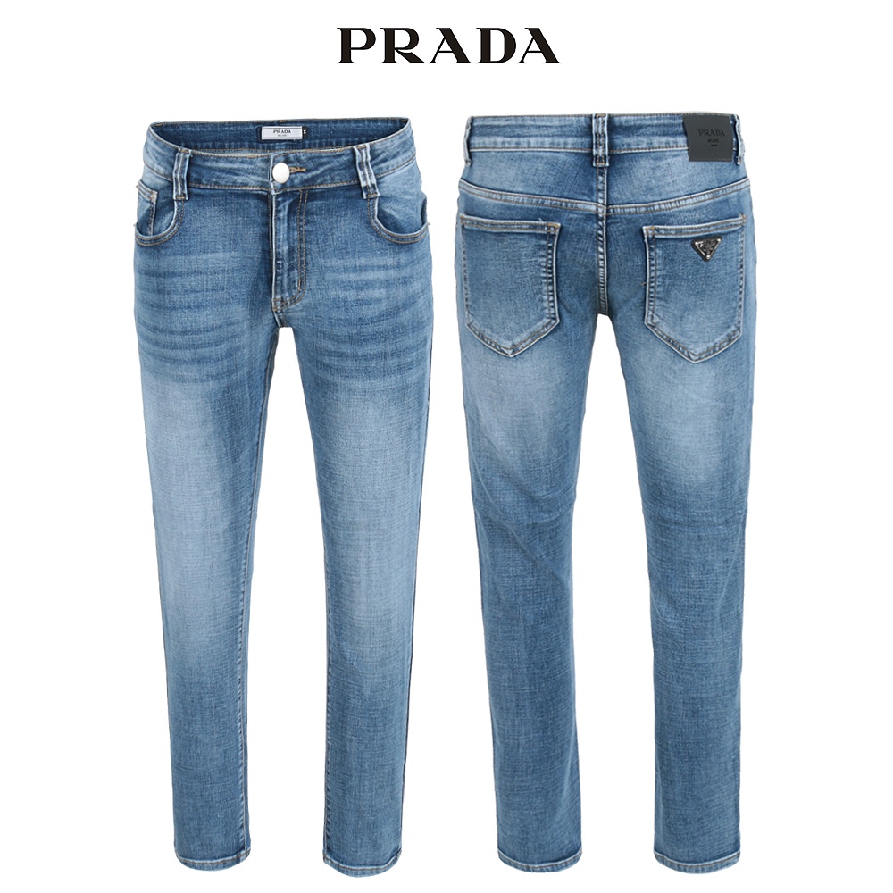 프라다 중청 브러시 인밴드 청바지
