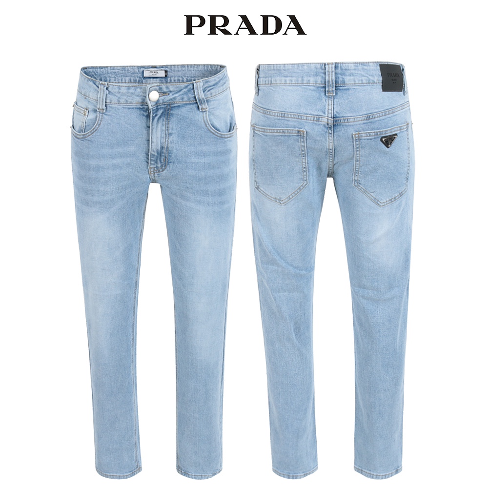프라다 연청 브러시 인밴드 청바지
