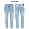 프라다 연청 브러시 인밴드 청바지