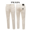 프라다 슬림 일자 화이트 팬츠 (바지)