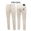 프라다 슬림 일자 화이트 팬츠 (바지)