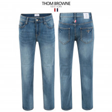 톰브라운 올리브 히든 밴딩 슬림 일자 청바지