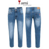 아미 중청 구제 워싱 슬림 청바지