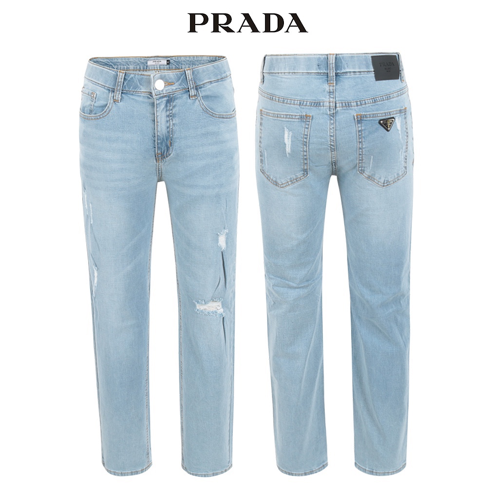 프라다 연청 구제 히든밴딩 일자 청바지