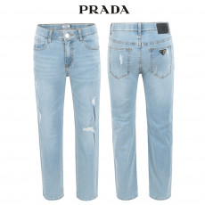 프라다 연청 구제 히든밴딩 일자 청바지