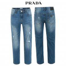 프라다 중청 구제 히든밴딩 일자 청바지
