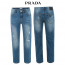 프라다 중청 구제 히든밴딩 일자 청바지
