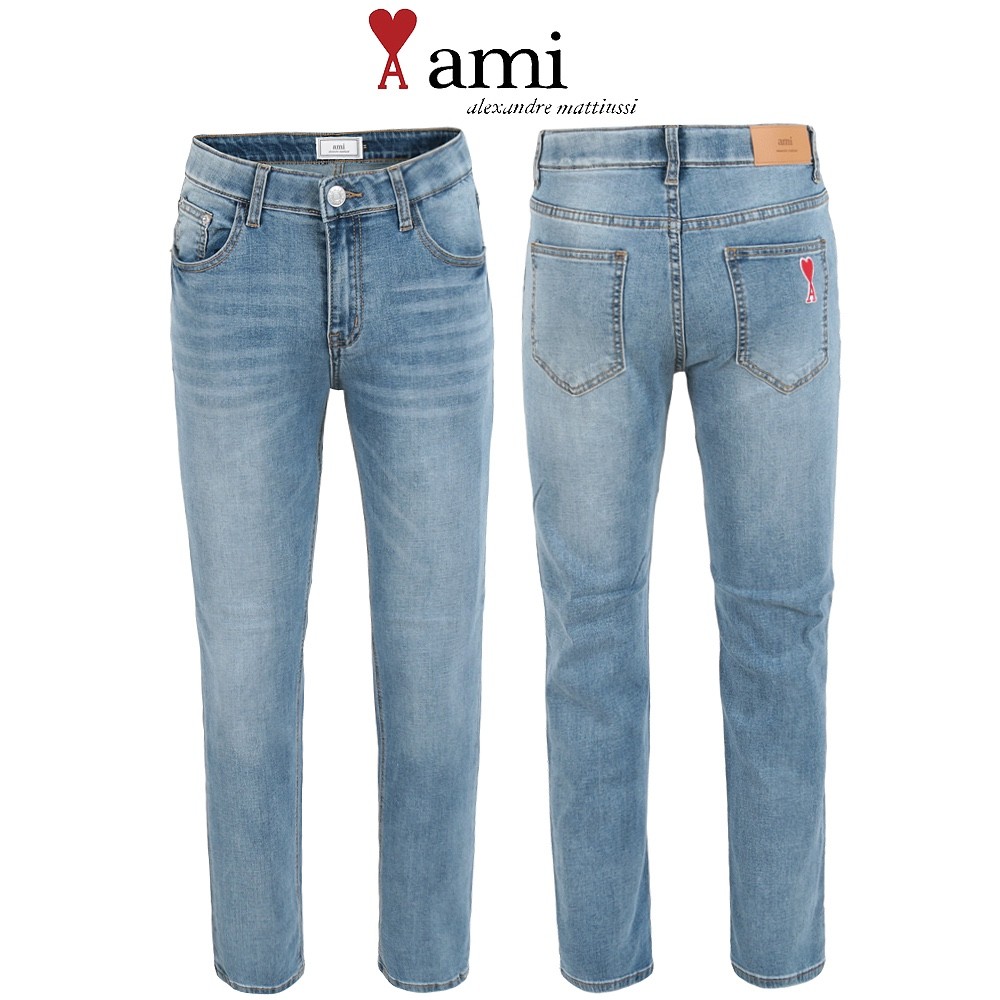 아미 라임 히든 밴딩 슬림 일자 청바지