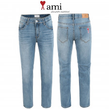 아미 라임 히든 밴딩 슬림 일자 청바지