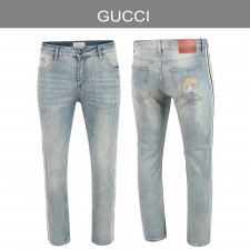 구찌 라인 타이거 아이스 워싱 청바지