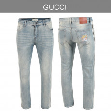 구찌 라인 타이거 아이스 워싱 청바지