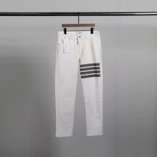 톰브라운 블랙 4바 도그 스프레이 화이트 슬림진 바지