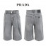 프라다 그레이 핀턱 히든밴드 6부 버뮤다 청 반바지