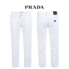 프라다 화이트 베이직 슬림 일자 팬츠 (바지)