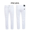 프라다 화이트 구제 슬림 일자 팬츠 (바지)
