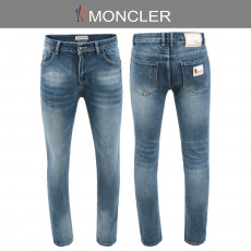 몽클레어 화이트 노블 스틸 패치 워싱 슬림진 청바지