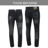 톰브라운 도그 스프레이 흑청 슬림진 청바지