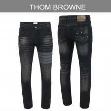 톰브라운 도그 스프레이 흑청 슬림진 청바지
