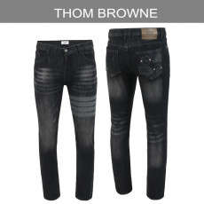 톰브라운 도그 스프레이 흑청 슬림진 청바지