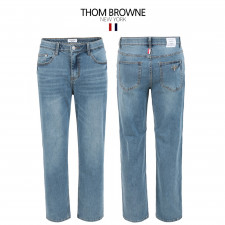 톰브라운 중청 워싱 히든밴드 세미 와이드 청바지