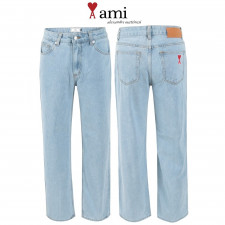 아미 스카이블루 와이드 데님 청바지